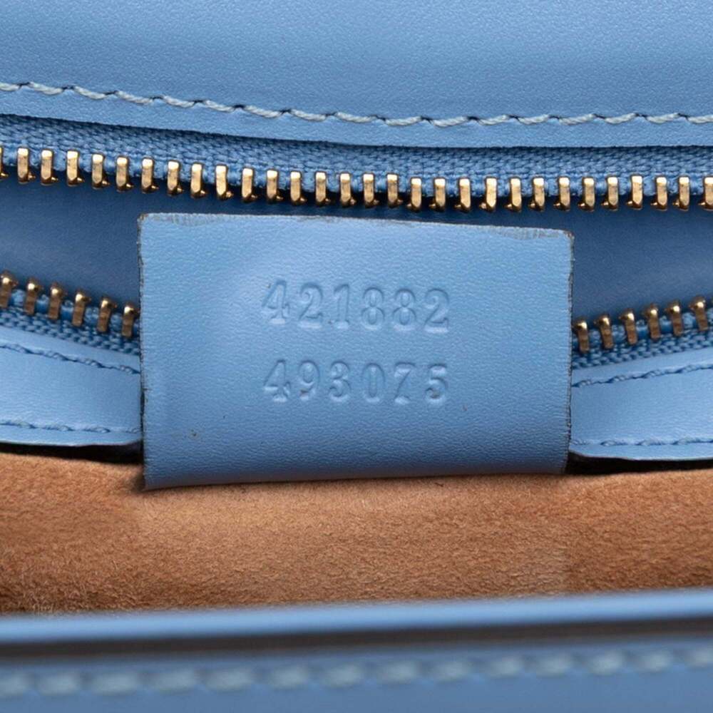 GUCCI Blue Leather Sylvie Shoulder Bag - Picture 6 of 6